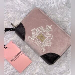 Juicy Couture Blush and Brown Zip-Around Wallet - NWT
